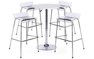 白色透明酒吧桌椅套装
