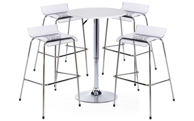 白色透明酒吧桌椅套装